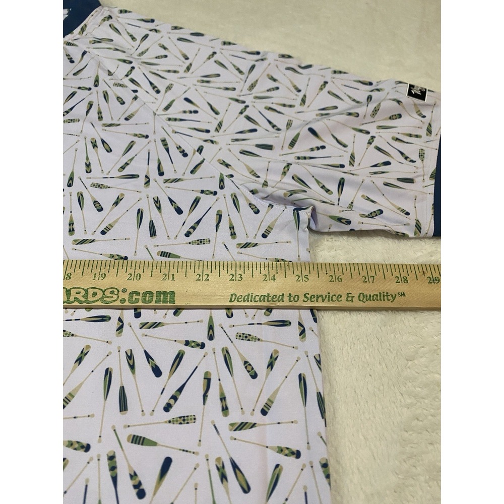 Waggle Golf Shirt Mens 2XL White "Uphill Paddle Blade" Print Henley NWT 69$ MSRP - Picture 4 of 7